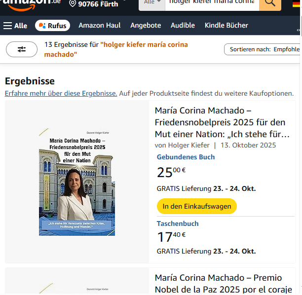 Das Buch zum Friedensnobelpreis  2025 an Maria Corina Machado